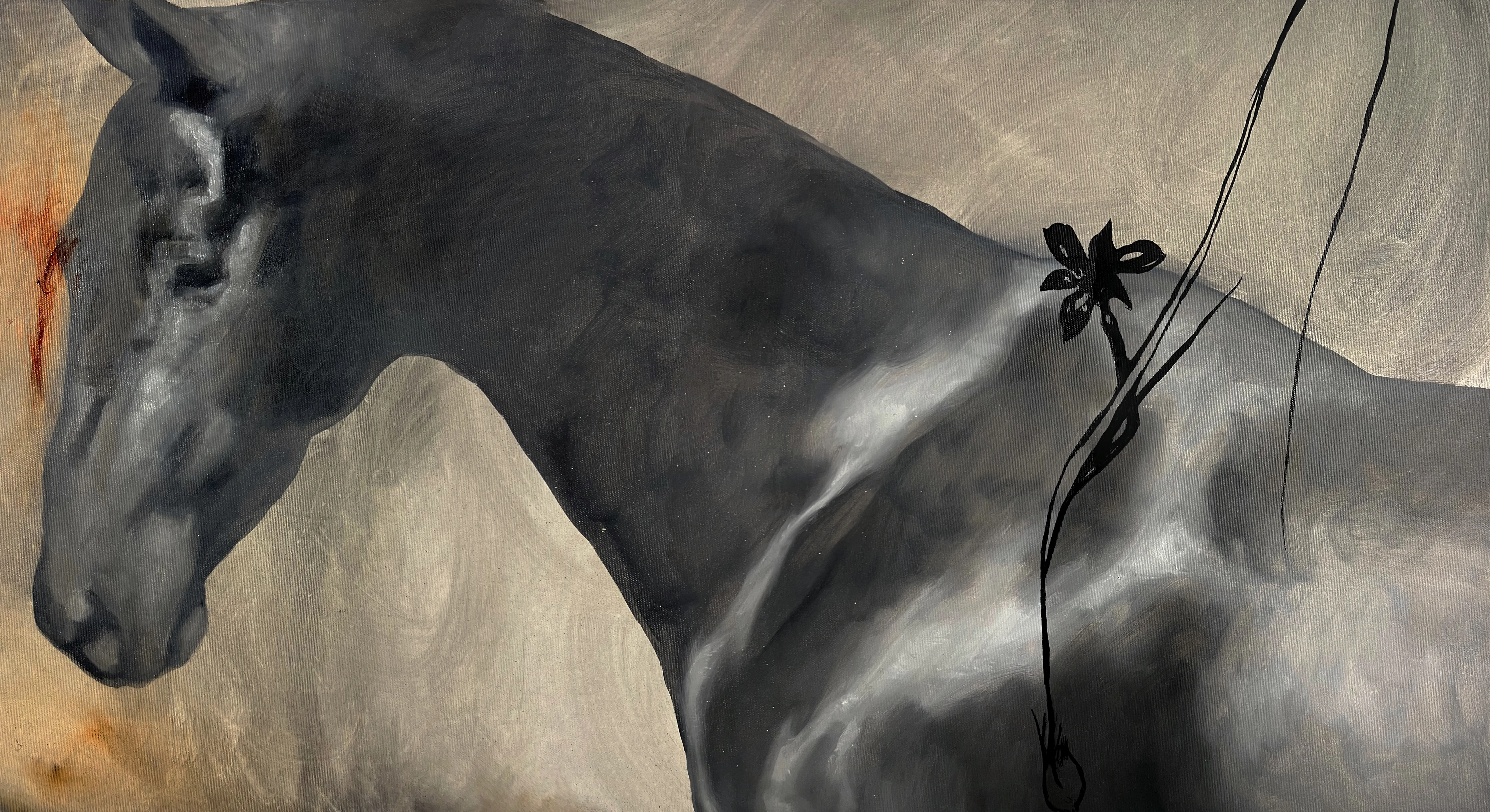 Image of “Sprout”  by ANNA VERIKI, size: 55x100 cm, made of Oil on canvas , Painting medium, from Kyiv, Ukraine , priced at €1500 Photo 2 of 4.