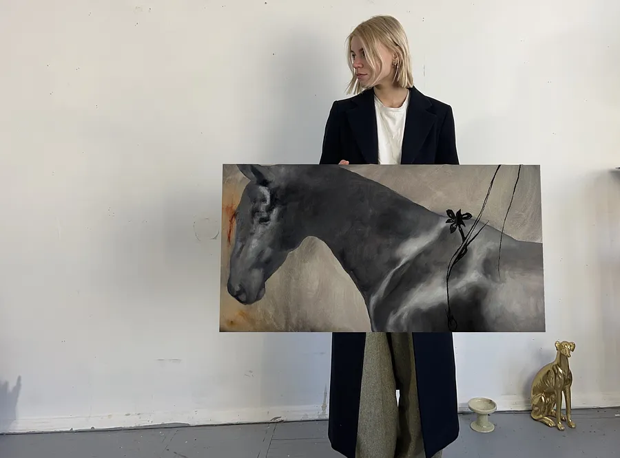 Image of “Sprout”  by ANNA VERIKI, size: 55x100 cm, made of Oil on canvas , Painting medium, from Kyiv, Ukraine , priced at €1500