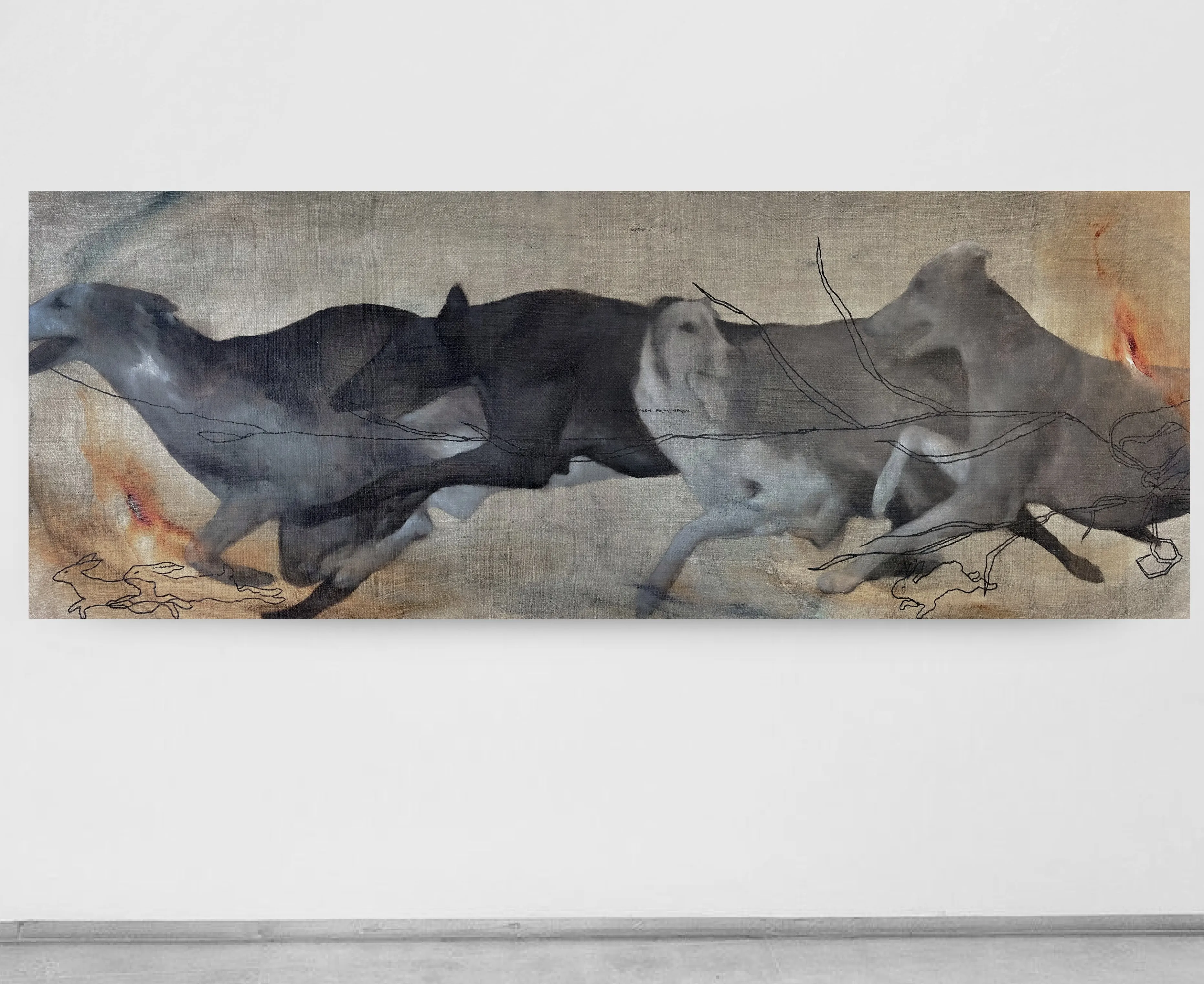 Image of “Racing”  by ANNA VERIKI, size: 65x180 cm, made of Oil on canvas , Painting medium, from Kyiv. Ukraine , priced at €2300 Photo 1 of 6.