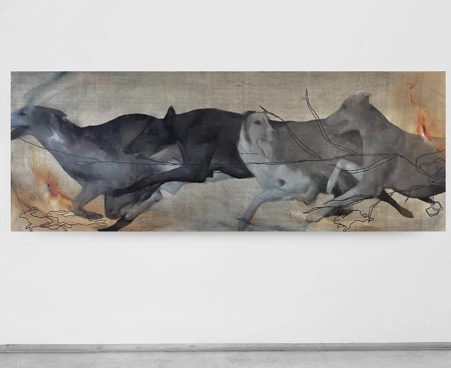 Image of “Racing”  by ANNA VERIKI, size: 65x180 cm, made of Oil on canvas , Painting medium, from Kyiv. Ukraine , priced at €2300