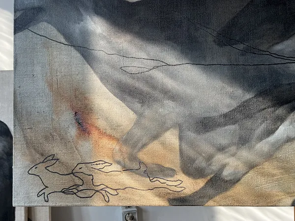 Image of “Racing”  by ANNA VERIKI, size: 65x180 cm, made of Oil on canvas , Painting medium, from Kyiv. Ukraine , priced at €2300 Photo 6 of 6.