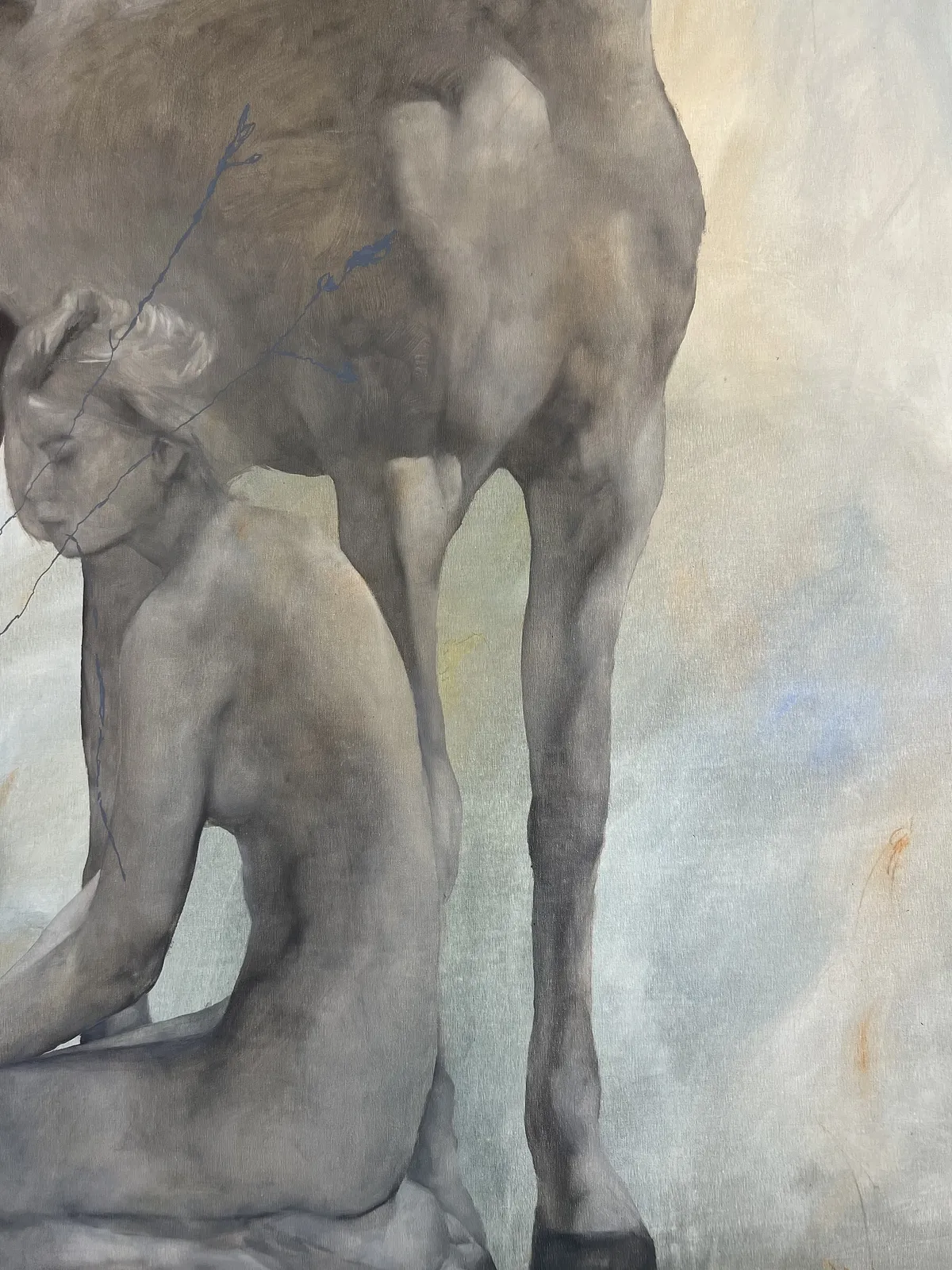 Image of “Tranquility” by ANNA VERIKI, size: 195x165 cm , made of Oil on canvas , Painting medium, from Kyiv, Ukraine , priced at €4500 Photo 7 of 8.