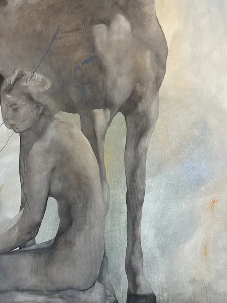 Image of “Tranquility” by ANNA VERIKI, size: 195x165 cm , made of Oil on canvas , Painting medium, from Kyiv, Ukraine , priced at €4500 Photo 7 of 8.