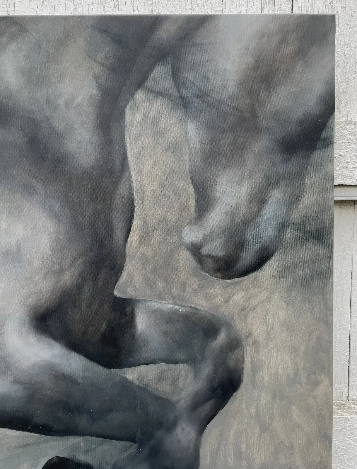 Image of “Running. Fragment” by ANNA VERIKI, size: 100x100 cm, made of Oil on canvas , Painting medium, from Kyiv, Ukraine , part of the Series 1 series, priced at €2000 Photo 4 of 6.