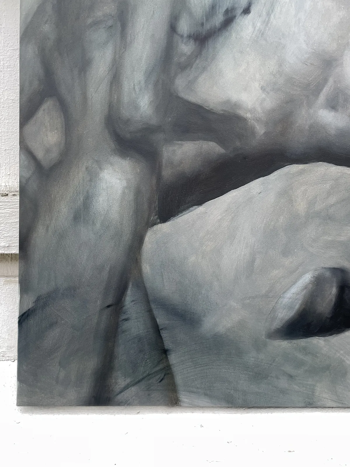Image of “Running. Fragment” by ANNA VERIKI, size: 100x100 cm, made of Oil on canvas , Painting medium, from Kyiv, Ukraine , part of the Series 1 series, priced at €2000 Photo 5 of 6.