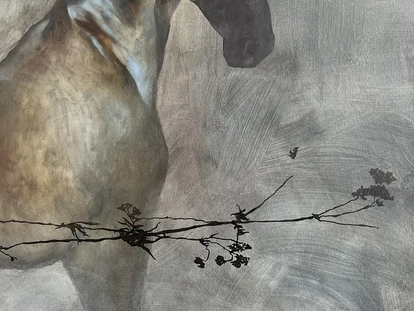 Image of “Yarrow”  by ANNA VERIKI, size: 95x145 cm, made of Oil on canvas , Painting medium, from Kyiv , priced at €2600 Photo 5 of 5.