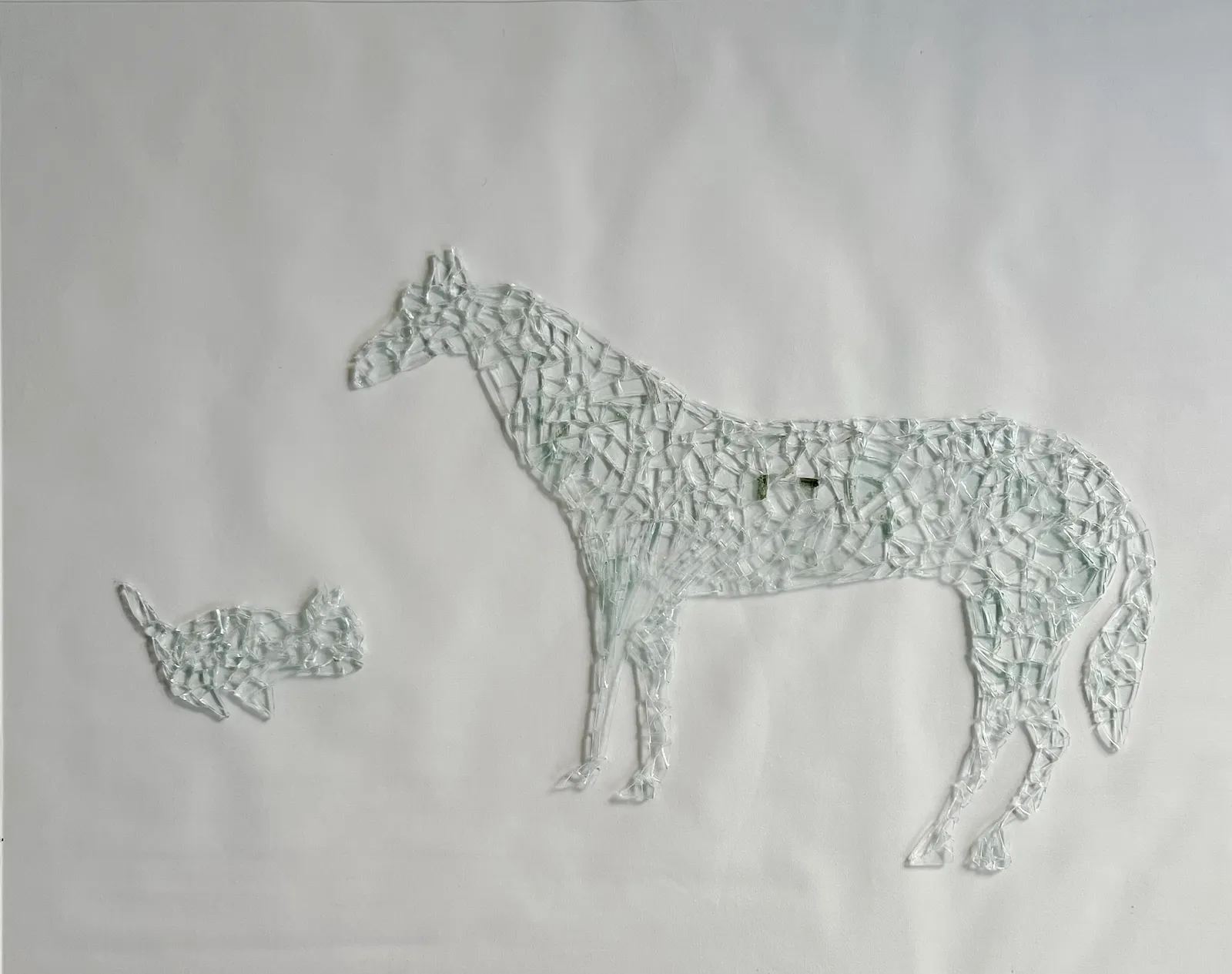 Image of «Кіт і Кінь»  by ANNA VERIKI, size: 80x100 cm, made of Plexiglass, glass shards, from Kyiv  Photo 1 of 8.