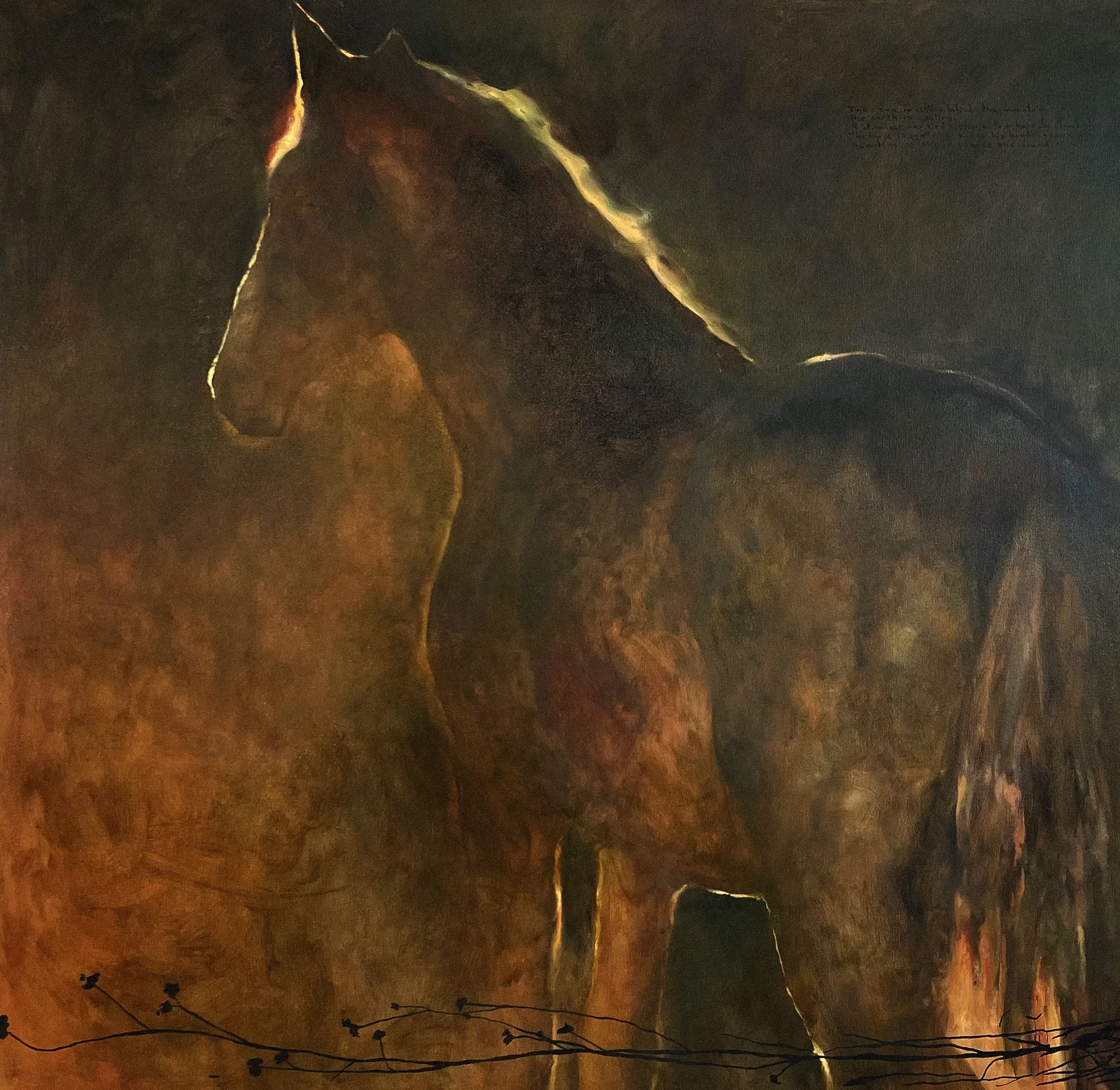 Image of “Behind the sun” by ANNA VERIKI, size: 100x90 cm, made of Oil on canvas , Painting medium, from Kyiv , priced at €2500 Photo 3 of 3.