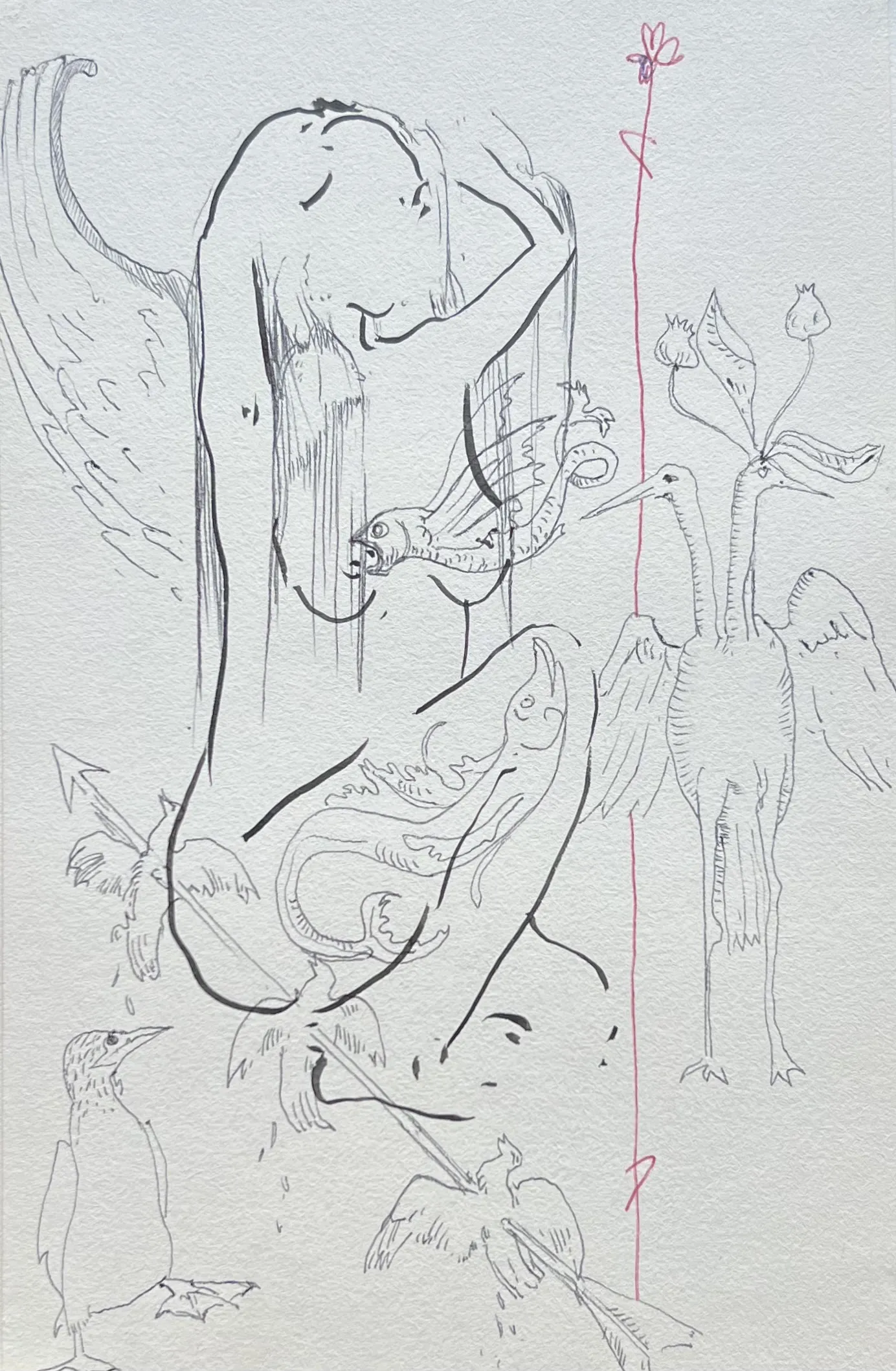 Image of Untitled by ANNA VERIKI, size: 21x14 cm , made of Paper, pen , Graphics medium, from Kyiv , priced at €100