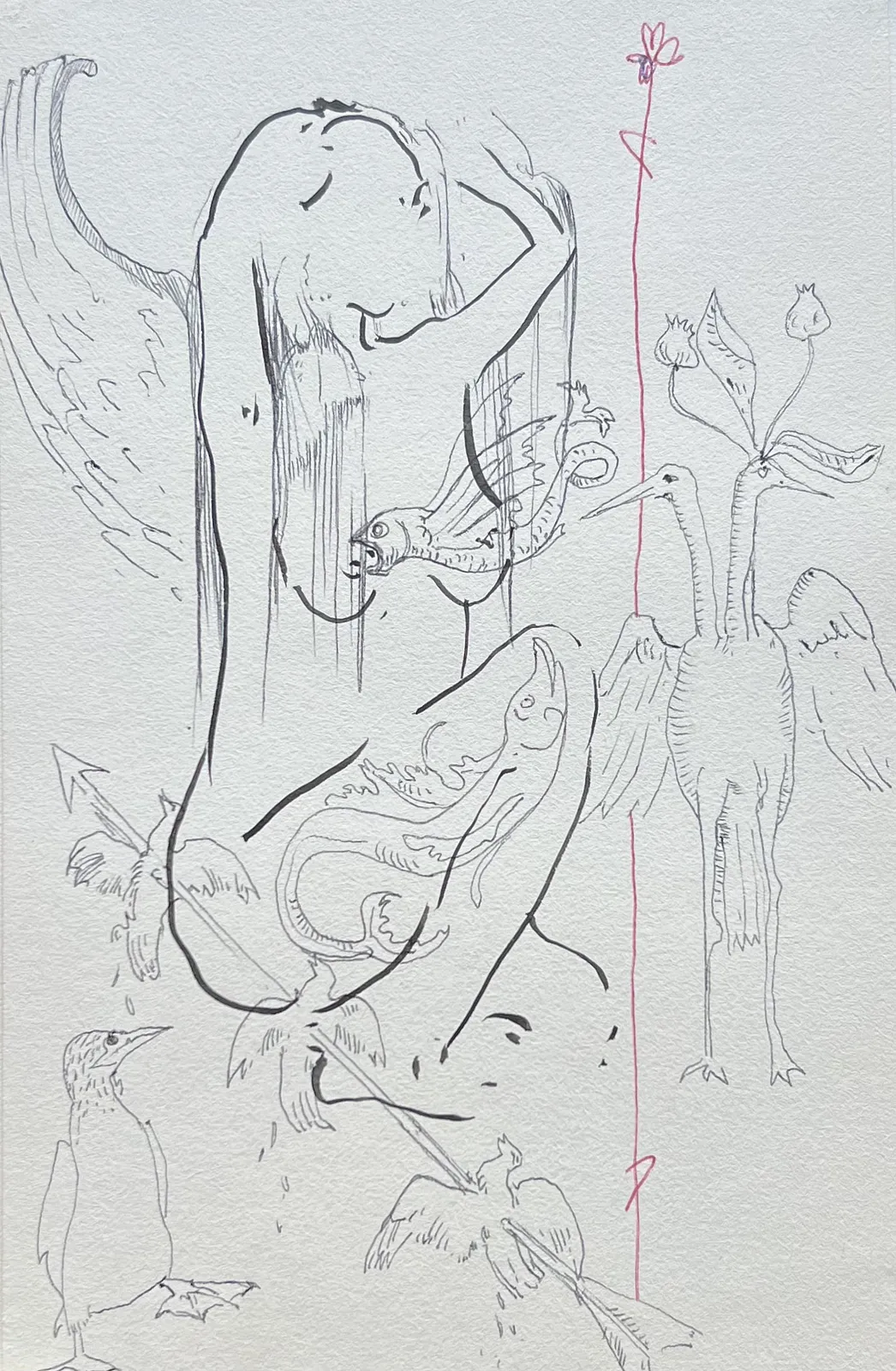 Image of Untitled by ANNA VERIKI, size: 21x14 cm , made of Paper, pen , Graphics medium, from Kyiv , priced at €100