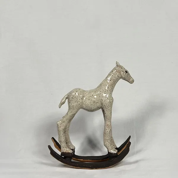 Image of “Poppy Grasshopper” by ANNA VERIKI, size: 13x5 cm, made of Ceramic , Sculpture medium, from Kyiv , priced at €500