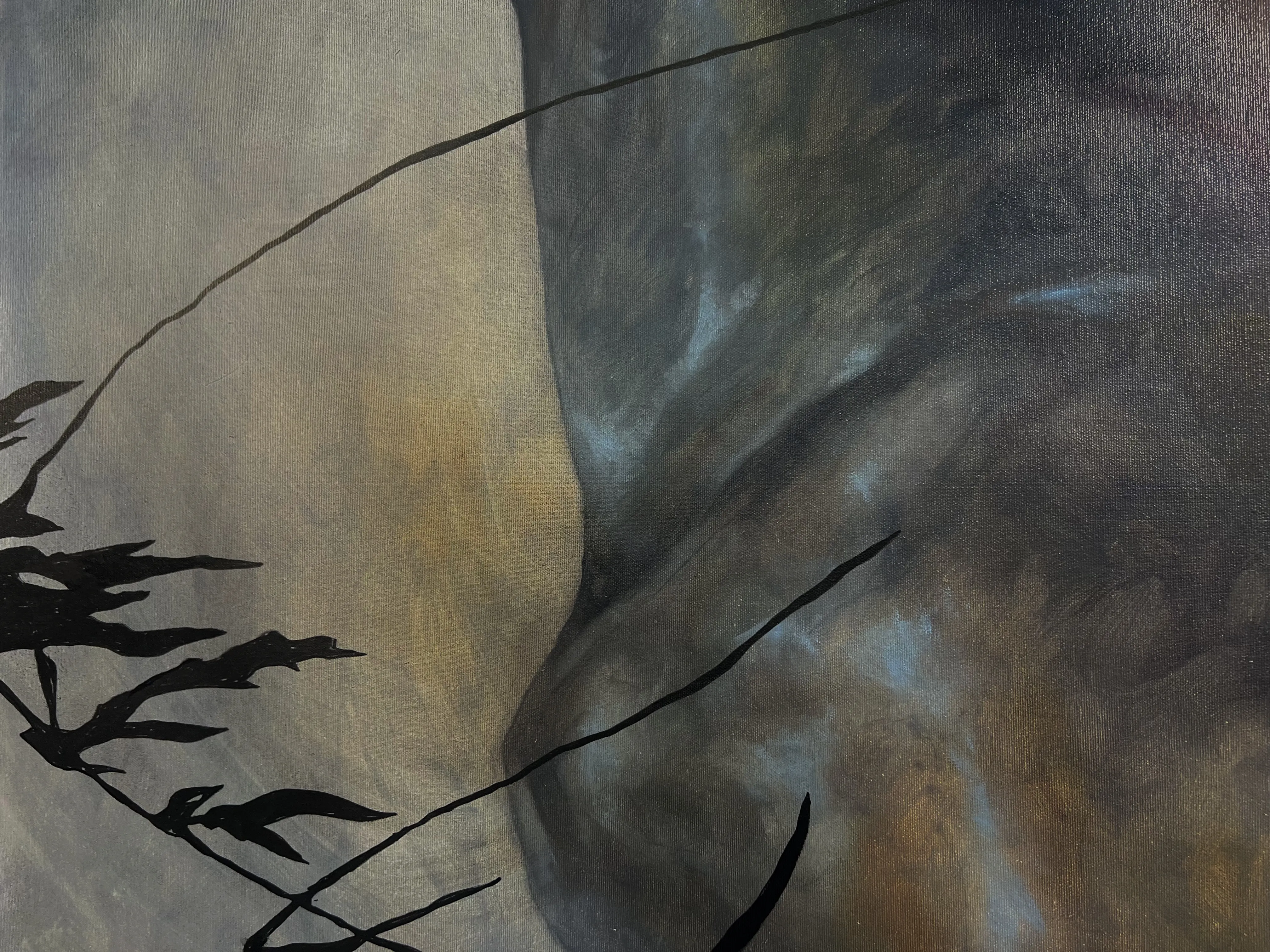 Image of “ Before a storm, swallows fly low over the ground” by ANNA VERIKI, size: 95x150 cm, made of Oil on canvas , Painting medium, from Kyiv , priced at €2800 Photo 6 of 6.
