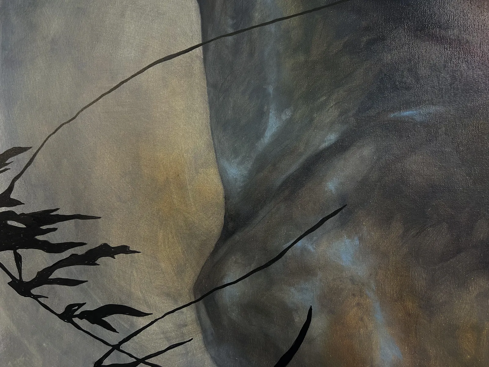 Image of “ Before a storm, swallows fly low over the ground” by ANNA VERIKI, size: 95x150 cm, made of Oil on canvas , Painting medium, from Kyiv , priced at €2800 Photo 6 of 6.