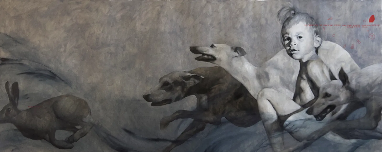 Image of “Arbuz” by ANNA VERIKI, size: 100x250 cm, made of Oil on canvas, Painting medium, from Kyiv, Ukraine , part of the Series 1 series, priced at €4000 Photo 4 of 8.