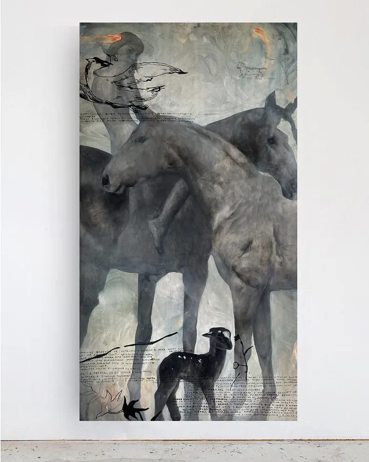 Зображення "Untitled" від АННА ВЕРІКІ, розмір: 200x110 cm , медіум: Малюнок, ціна: $3200