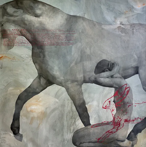 Image of Pull your hair together by ANNA VERIKI, size: 160x150 cm, Painting medium, from Kyiv, priced at €3000 Photo 2 of 6.