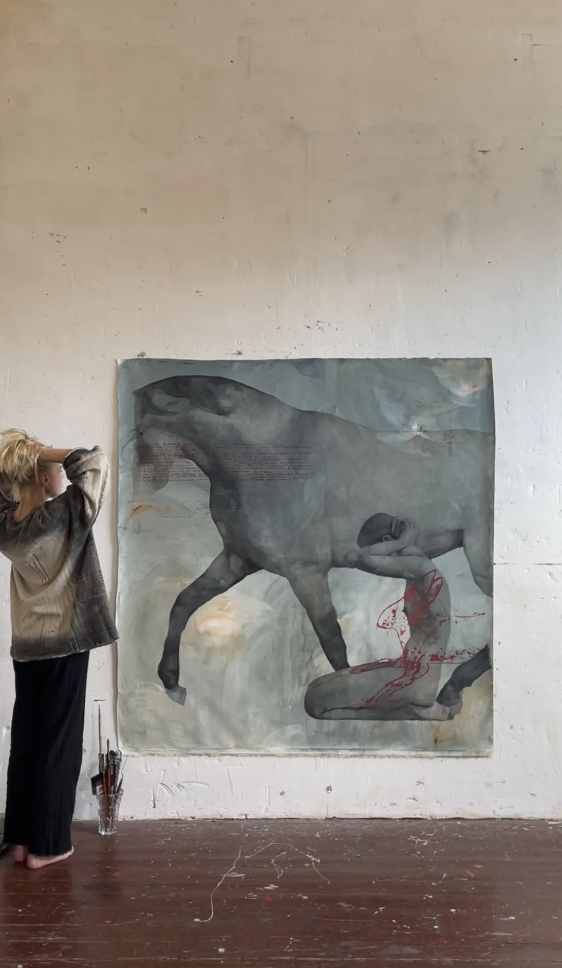 Image of Pull your hair together by ANNA VERIKI, size: 160x150 cm, Painting medium, from Kyiv, priced at €3000 Photo 6 of 6.