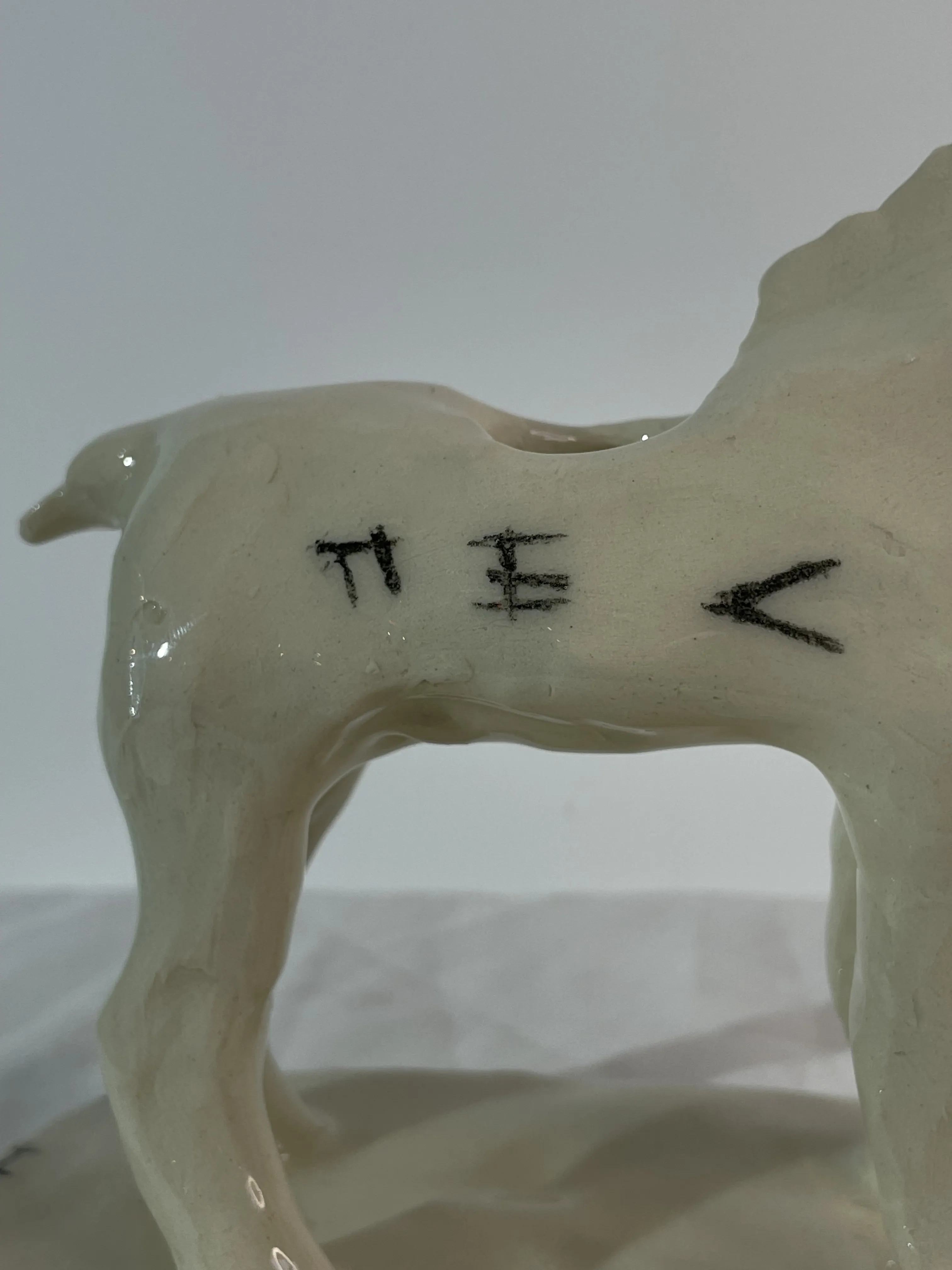 Image of White horse, black dog by ANNA VERIKI, size: 12x7x13 cm, Sculpture medium, from Kyiv , priced at €600 Photo 7 of 8.