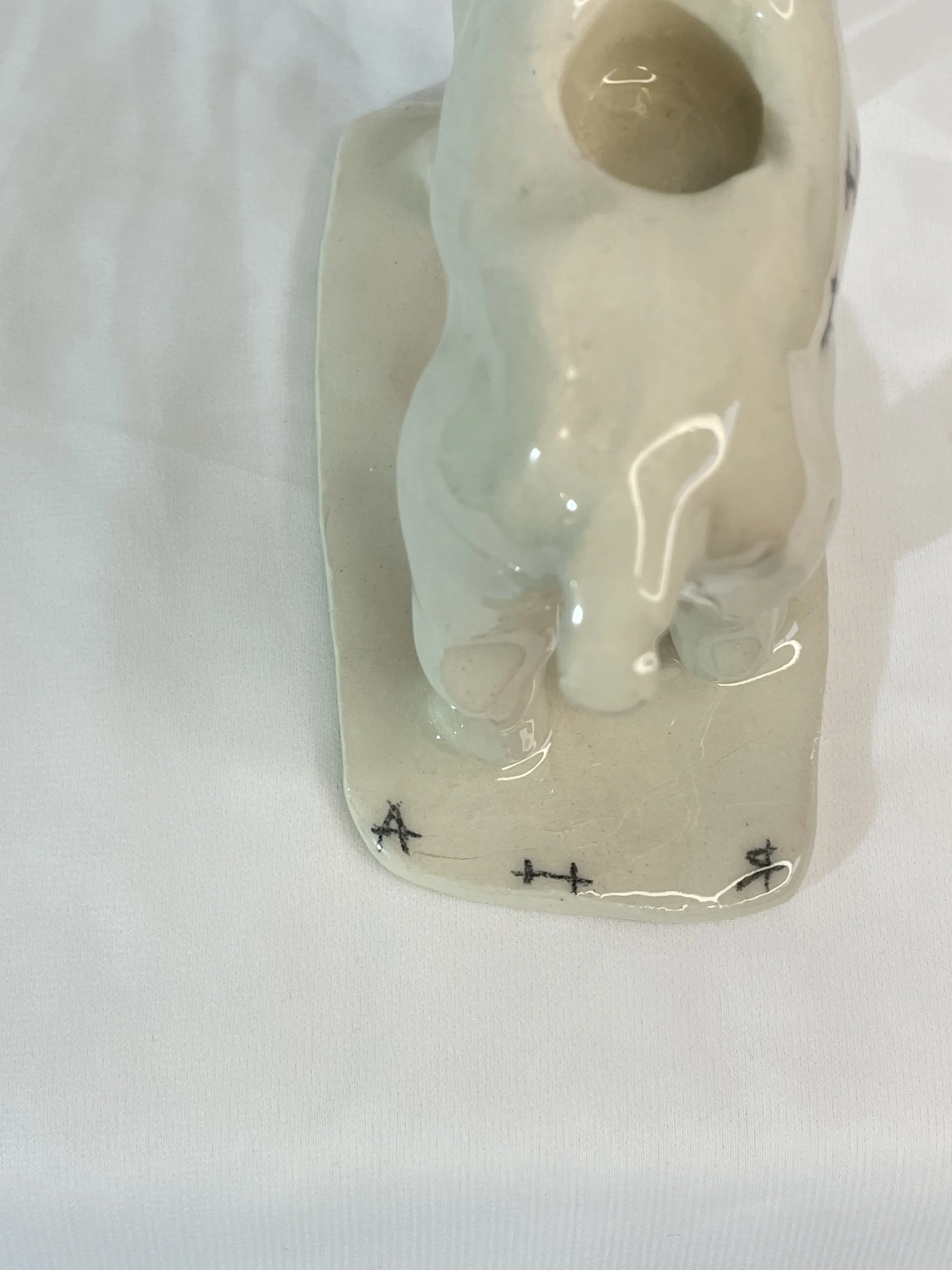 Image of White horse, black dog by ANNA VERIKI, size: 12x7x13 cm, Sculpture medium, from Kyiv , priced at €600 Photo 8 of 8.
