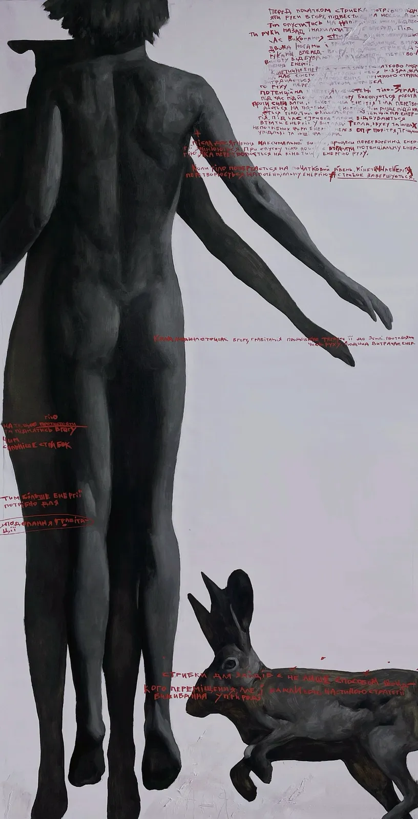 Image of Weightlessness  by ANNA VERIKI, size: 180x60 cm , made of Oil on canvas , Painting medium, from Kyiv, Ukraine , part of the Horses series, priced at €2400 Photo 1 of 3.