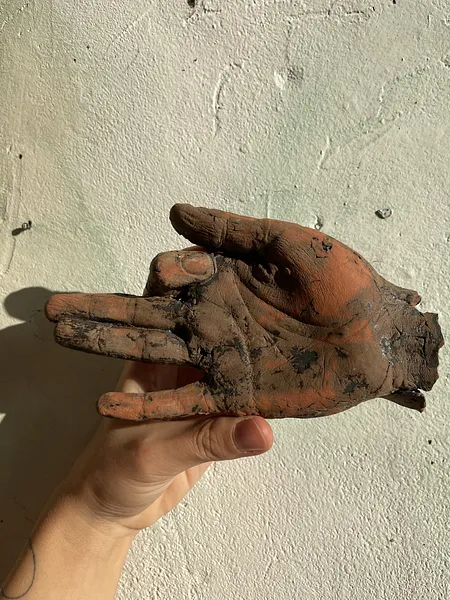 Image of Hand  by ANNA VERIKI, size: my hand , made of Ceramic , Sculpture medium, from Kyiv, Ukraine , part of the Series 1 series, priced at €900 Photo 5 of 5.