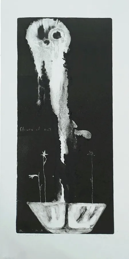 Image of Flowers of evil  by ANNA VERIKI, size: 21x51cm, made of Monotypes, Graphics medium, from Kyiv, Ukraine , priced at €300