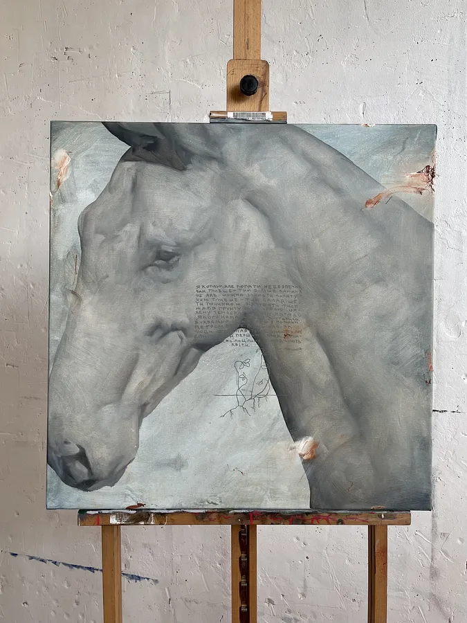 Image of Horse 15 by ANNA VERIKI, size: 65x65 cm , made of Oil on canvas , Painting medium, from Kyiv , priced at €700