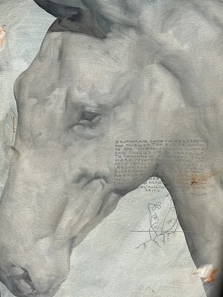 Image of Horse 15 by ANNA VERIKI, size: 65x65 cm , made of Oil on canvas , Painting medium, from Kyiv , priced at €700 Photo 3 of 6.