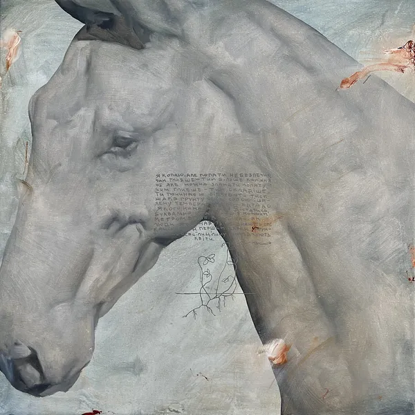 Image of Horse 15 by ANNA VERIKI, size: 65x65 cm , made of Oil on canvas , Painting medium, from Kyiv , priced at €700 Photo 5 of 6.
