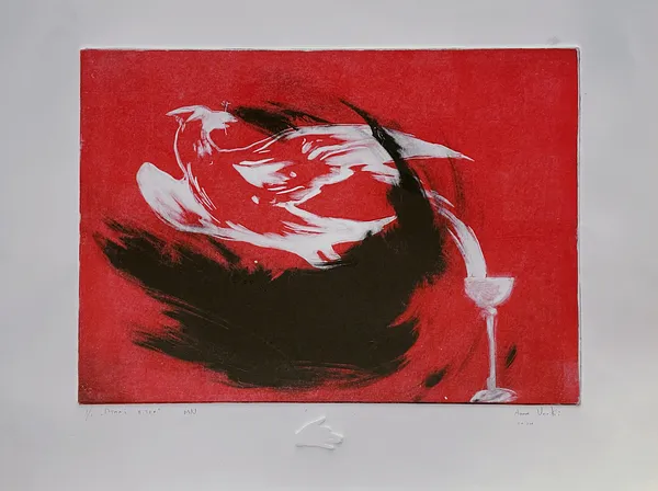 Image of The Bird and the Wind by ANNA VERIKI, size: 30x41 cm, made of Monotypes, Graphics medium, from Kyiv, Ukraine , part of the Horses series, priced at €400
