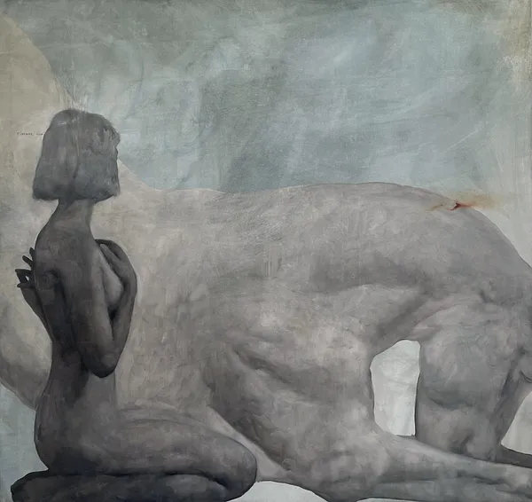 Image of Calm inside  by ANNA VERIKI, size: 150x160 cm, made of Oil on canvas , Painting medium, from Kyiv , priced at €3000 Photo 2 of 6.
