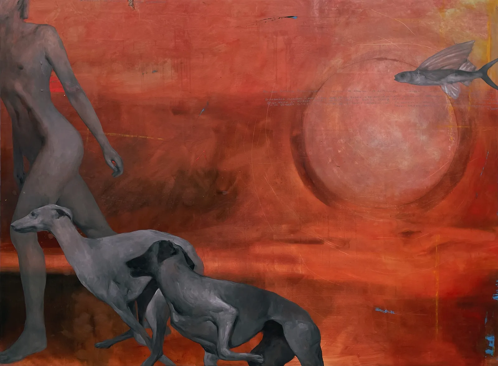 Image of The law of surival  by ANNA VERIKI, size: 150x200 cm , made of Oil on canvas , Painting medium, from Kyiv, Ukraine , part of the Series 1 series, priced at €4500 Photo 1 of 5.