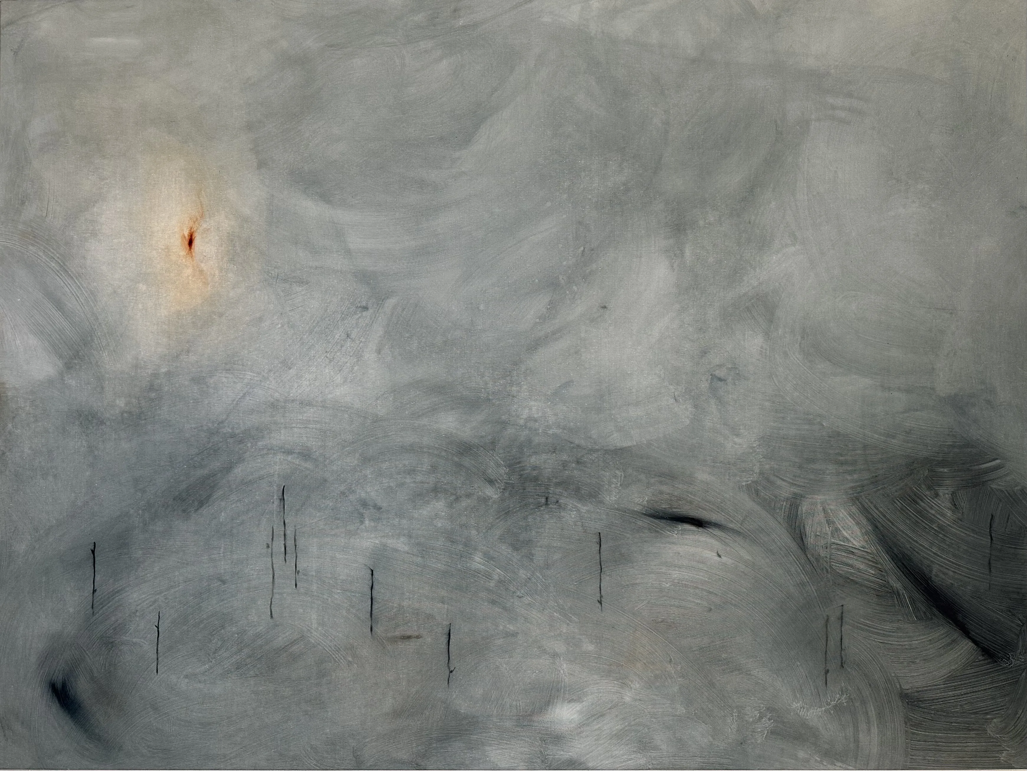 Image of “Field.” by ANNA VERIKI, size: 150x200 cm, made of Oil on canvas, Painting medium, part of the Series 1 series, priced at €2500 Photo 1 of 8.