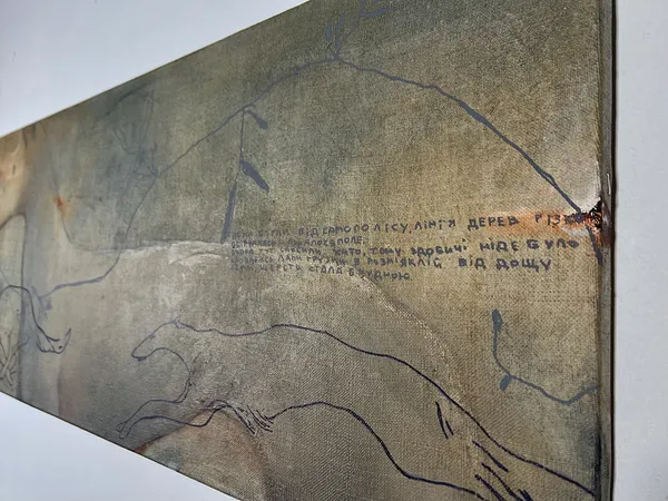 Image of Hunting  by ANNA VERIKI, size: 40x100 cm, made of Oil on canvas, Painting medium, from Kyiv , part of the Series 1 series, priced at €800 Photo 2 of 6.