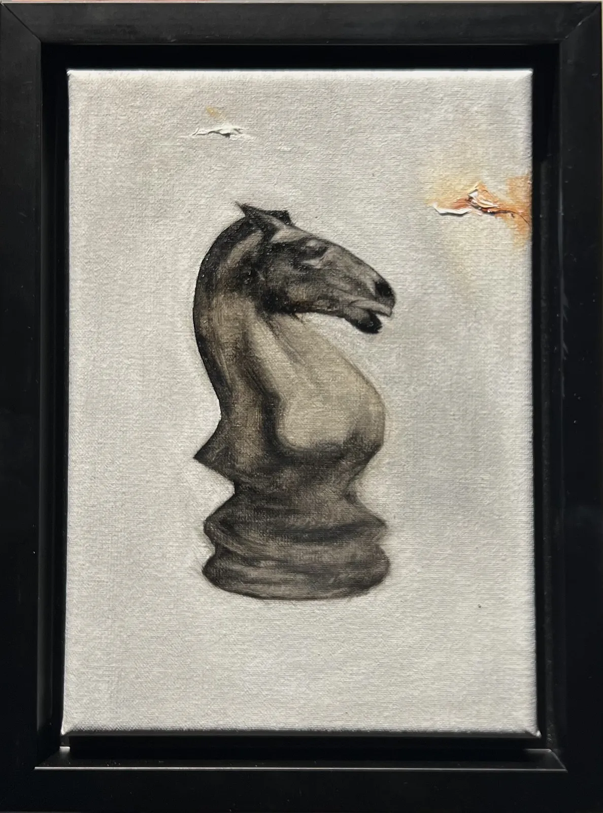 Image of Black horse  by ANNA VERIKI, size: 20x14 cm, made of Oil on canvas , Painting medium, from Kyiv , part of the Horses series, priced at €500 Photo 1 of 4.