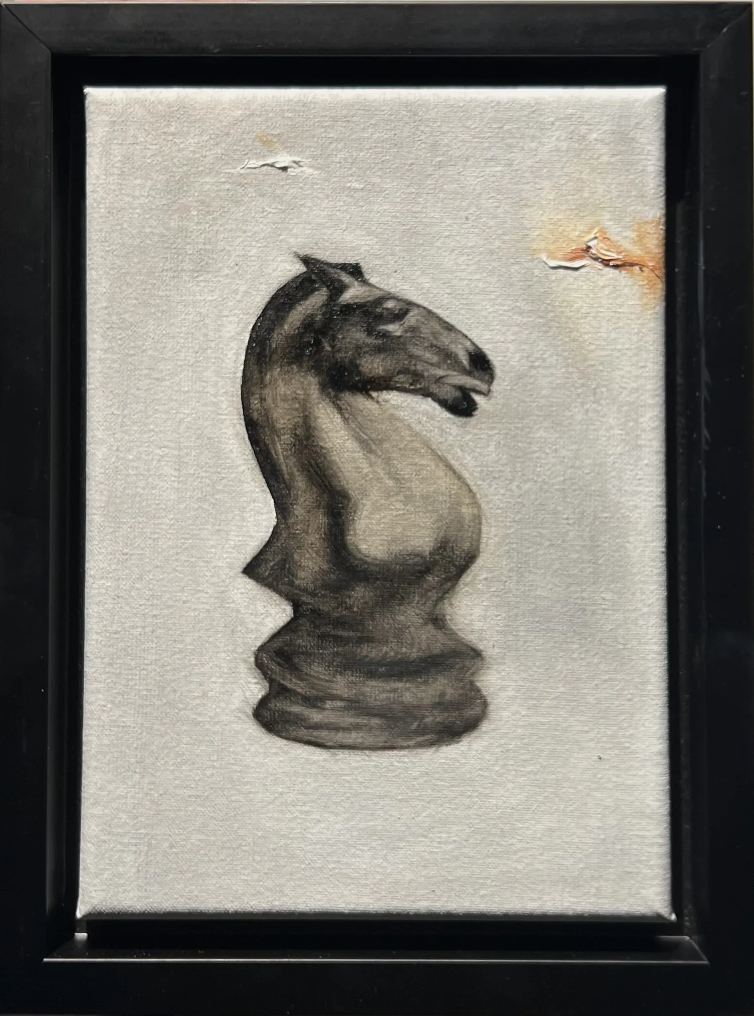 Image of Black horse  by ANNA VERIKI, size: 20x14 cm, made of Oil on canvas , Painting medium, from Kyiv , part of the Horses series, priced at €500 Photo 1 of 4.