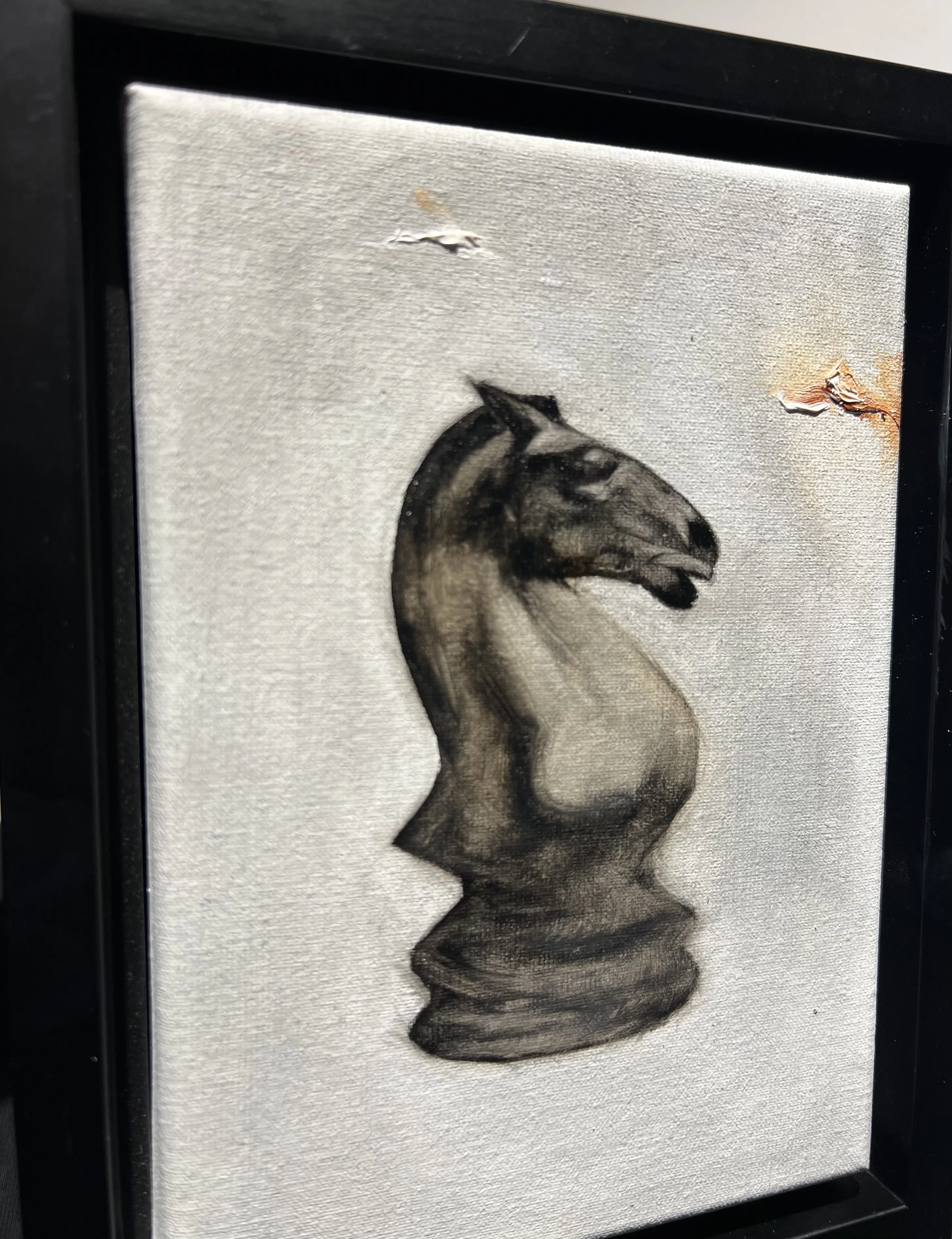 Image of Black horse  by ANNA VERIKI, size: 20x14 cm, made of Oil on canvas , Painting medium, from Kyiv , part of the Horses series, priced at €500 Photo 2 of 4.