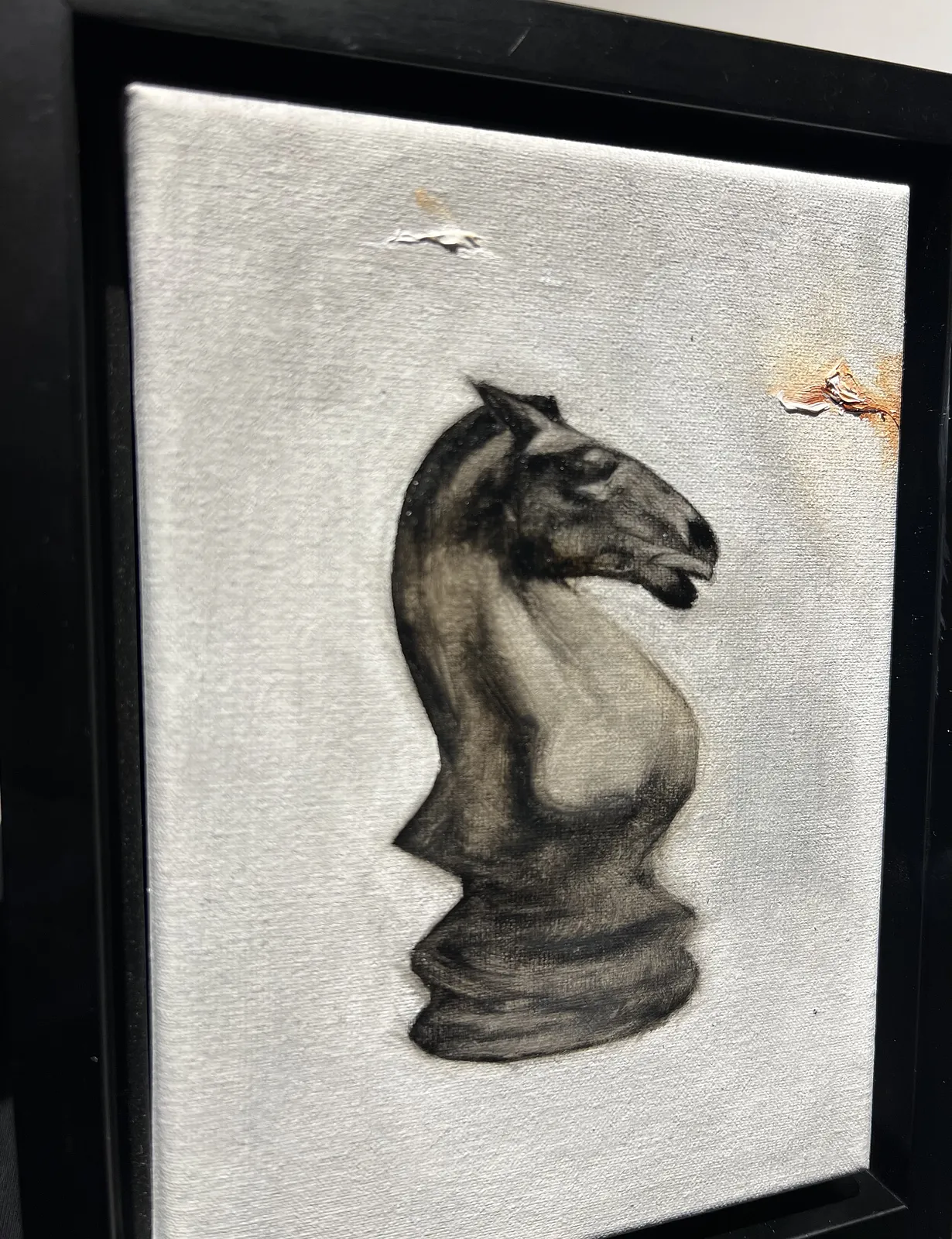 Image of Black horse  by ANNA VERIKI, size: 20x14 cm, made of Oil on canvas , Painting medium, from Kyiv , part of the Horses series, priced at €500 Photo 2 of 4.