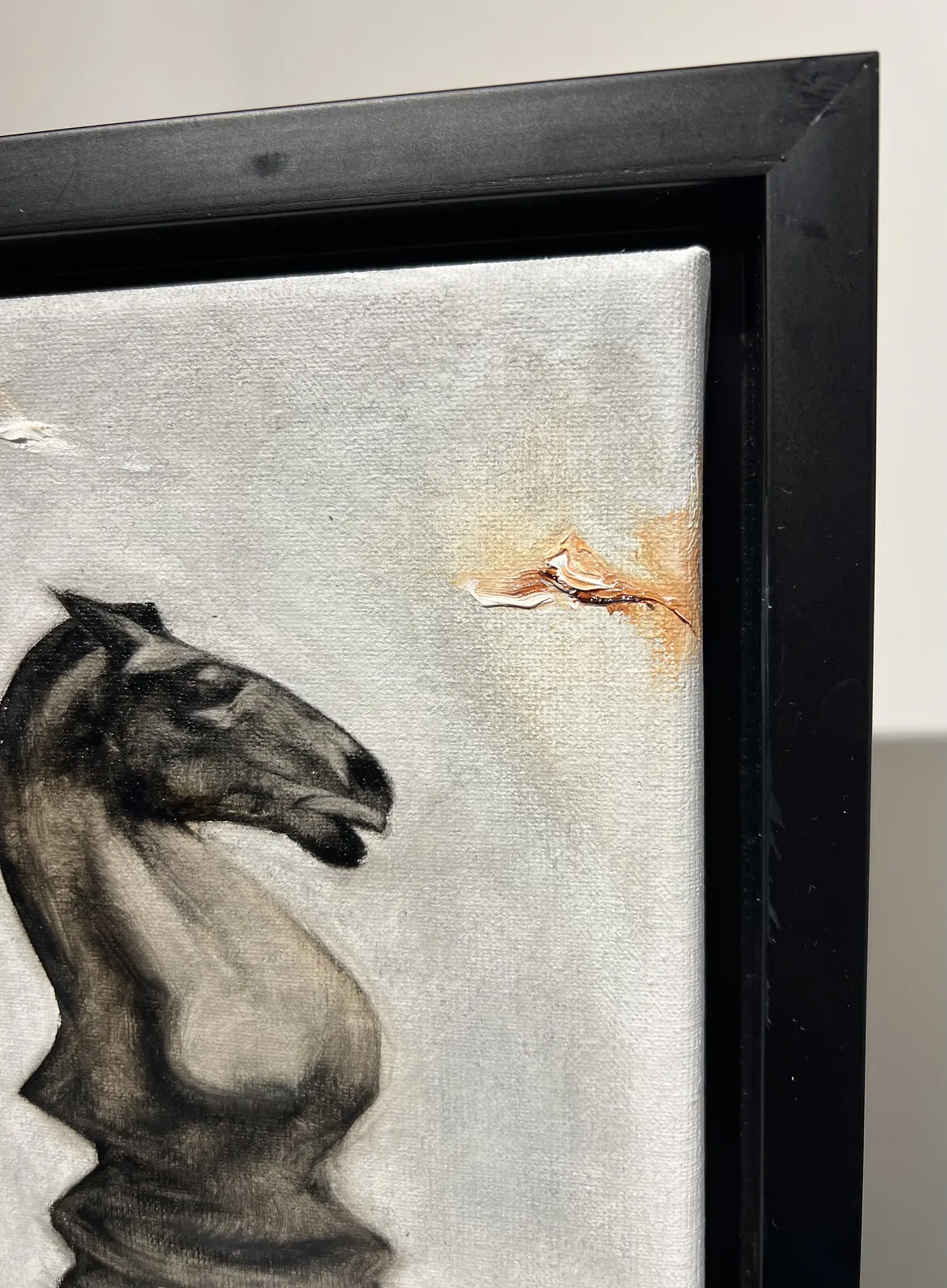 Image of Black horse  by ANNA VERIKI, size: 20x14 cm, made of Oil on canvas , Painting medium, from Kyiv , part of the Horses series, priced at €500 Photo 4 of 4.
