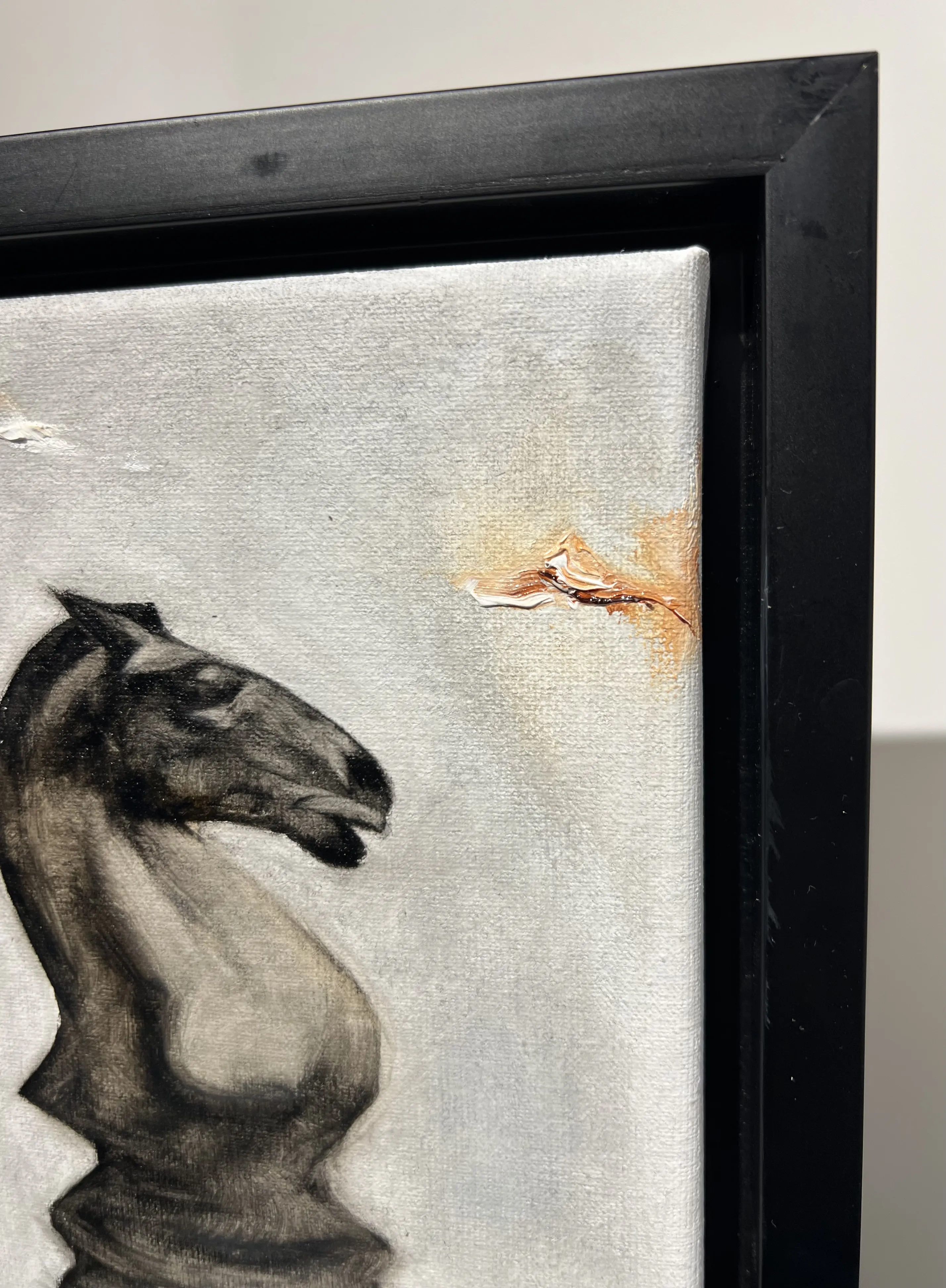 Image of Black horse  by ANNA VERIKI, size: 20x14 cm, made of Oil on canvas , Painting medium, from Kyiv , part of the Horses series, priced at €500 Photo 4 of 4.