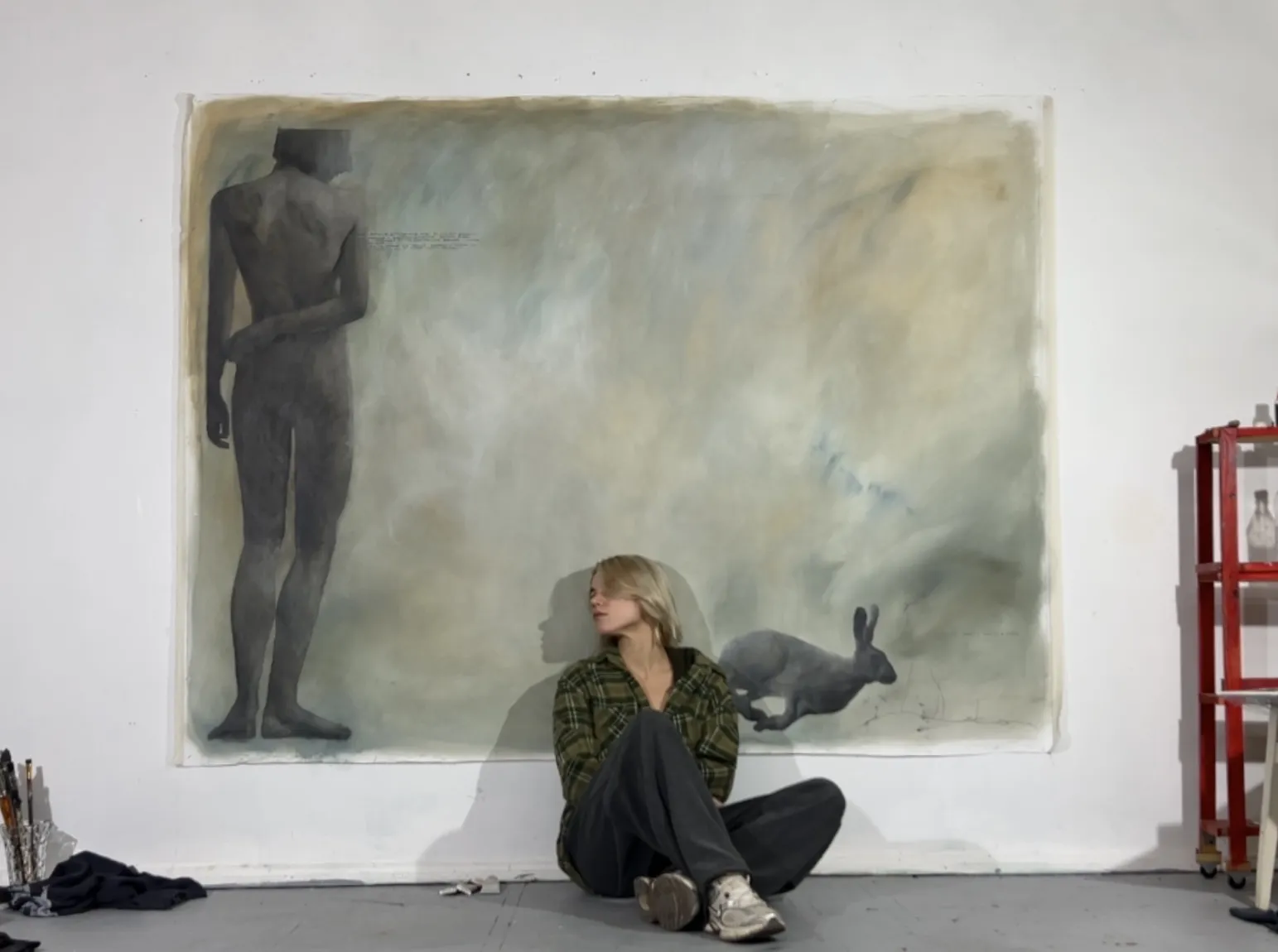 Image of “Distancing” by ANNA VERIKI, made of Oil on canvas , Painting medium, from Kyiv , part of the Series 1 series, priced at €4500 Photo 2 of 8.