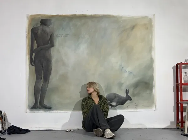 Image of “Distancing” by ANNA VERIKI, made of Oil on canvas , Painting medium, from Kyiv , part of the Series 1 series, priced at €4500 Photo 2 of 8.