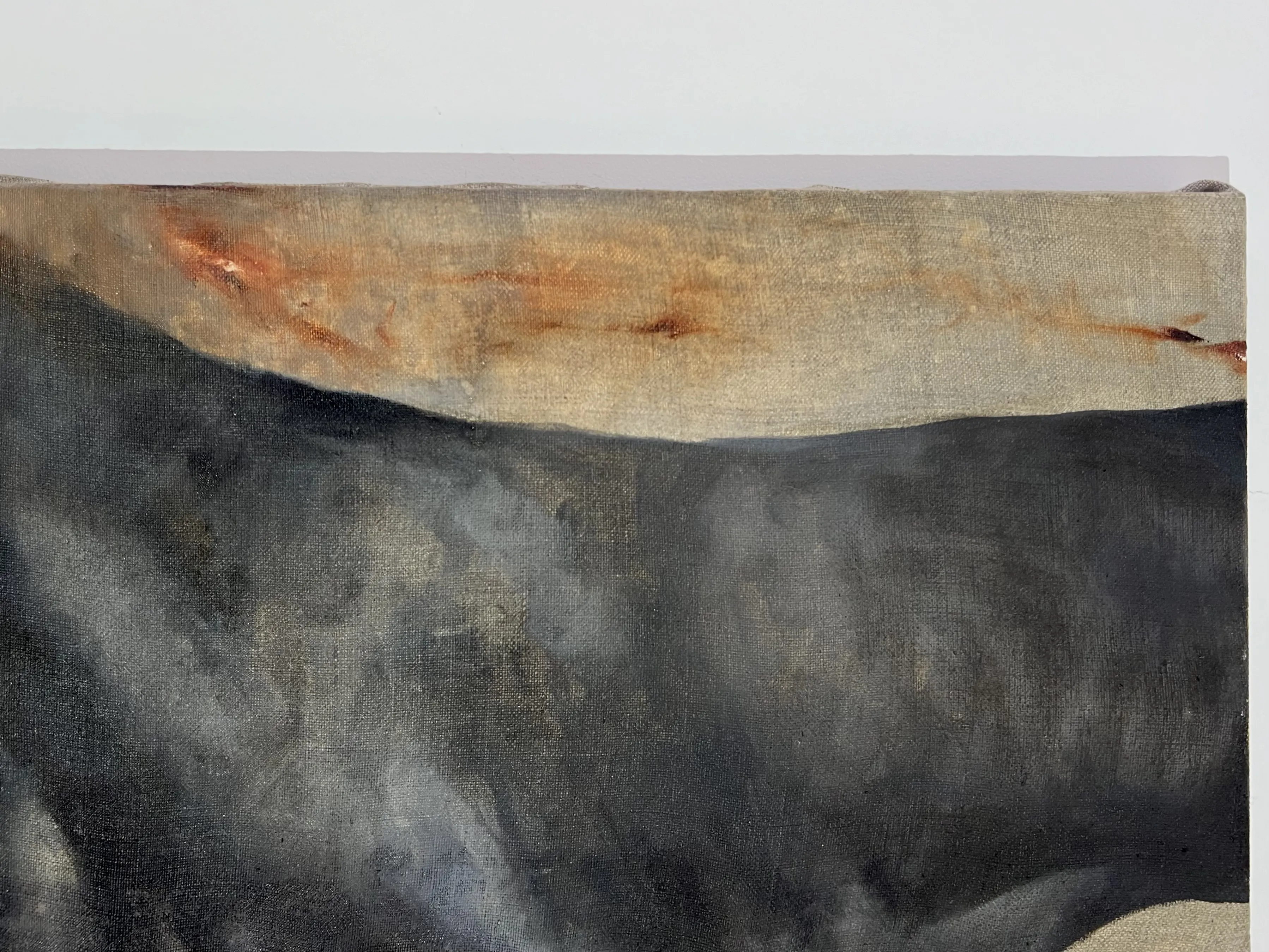 Image of “The way to the watering hole” by ANNA VERIKI, size: 35x110 cm, made of Oil on linen, Painting medium, from Kyiv , part of the Horses series, priced at €800 Photo 3 of 5.